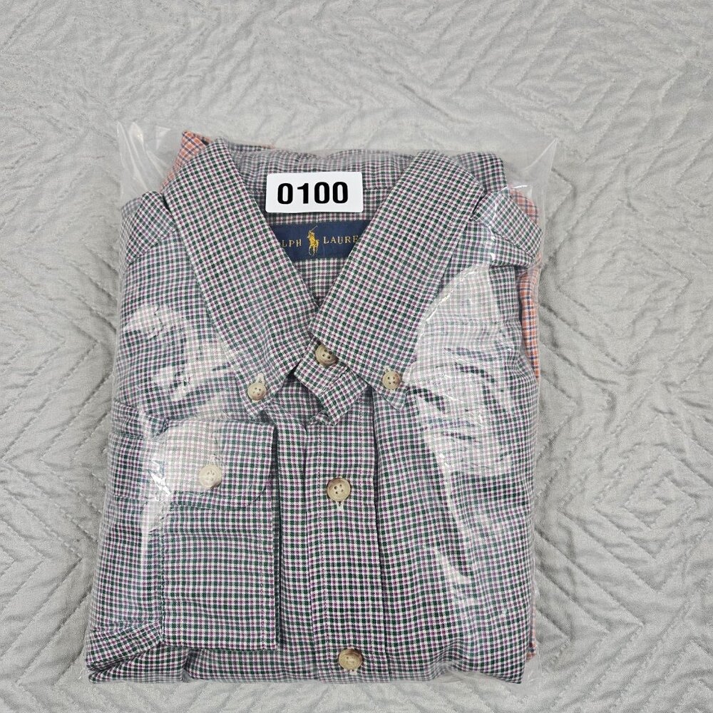 Ralph Lauren Shirt Mens L Multicolor Plaid Vintage 90's Button Up Lot Of 2 - Picture 12 of 12